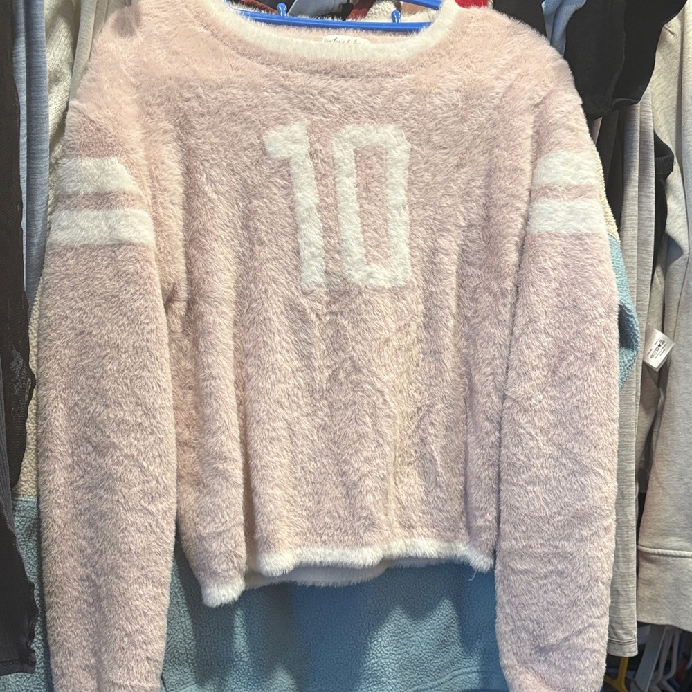 For Love And Lemons Pink Fuzzy Sweater